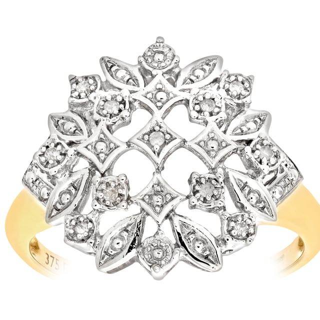 9K (375) Yellow Gold: 1.6gr; # Diamond: 0.05ct