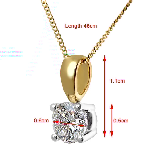 18K (750) Yellow Gold: 2.5gr; # Diamond: 0.75ct; # Dimension: 46cm x 1.2cm x 0.5cm