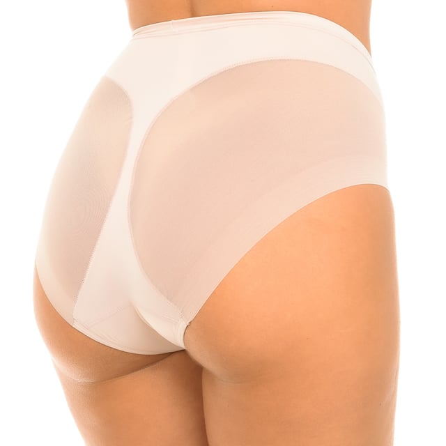 Secrets panties Janira
 Shaping thong effect.
 Elastic waistband.
 Seamless, leaves no mark.
 Thong and panties in a single garment.
 Comfortable and breathable semi-transparent fabric.
 Inner lining.
 Seams seen in tone.
 Composition: 70% Polyamide, 30% Elastane
 Care:
Wash at a maximum temperature of 30º.
 - Do not use bleach.
 - Do not use dryer.
 - Do not iron.
 - Do not dry clean.