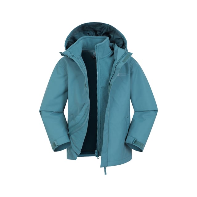 100% Polyester. Fabric: Fleece. Design: Logo, Plain. Fabric Technology: Durable, DWR Finish, Water Repellent, Water Resistant. Detachable Inner Jacket, Lined, Touch Fastening Storm Flap. Neckline: Hooded, Standing Collar. Cuff: Hook And Loop Strap. Sleeve-Type: Long-Sleeved. Hood Features: Packaway, Part Elasticated. Pockets: 2 Side Pockets. Fastening: Full Zip. 9-10 Years: 28.5 in. 5-6 Years: 24 in. 2-3 Years: 22 in. 13 Years: 33 in. 11-12 Years: 30.5 in. 7-8 Years: 26 in. 3-4 Years: 22.5 in.