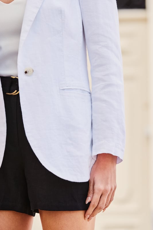 White Linen Blazer
