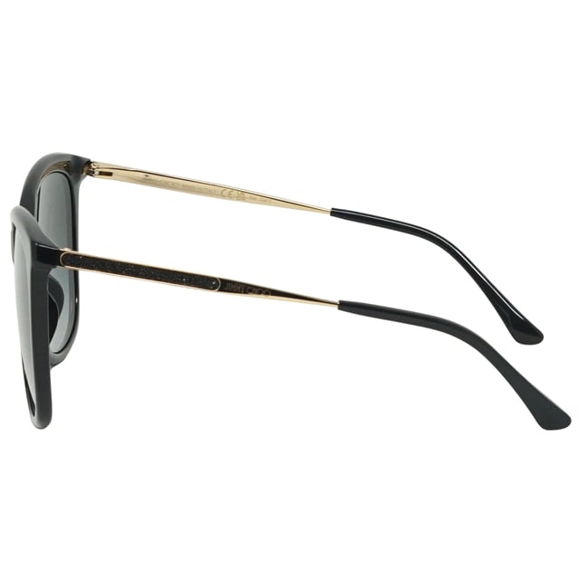 Jimmy Choo Nerea/G/S 807 Black Sunglasses. Experience luxury and sophistication with the Jimmy Choo Nerea/G/S 807 Sunglass. Crafted from the finest materials, these sleek sunglasses feature 100% UVA/UVB protection and refined metallic accents. Admire the sophisticated Jimmy Choo style with these timeless sunglasses.. Black Sunglass, Nose Bridge Width = 17mm, Lens Width = 57mm, Arm Length = 145mm. Branded Sunglasses Case and Cleaning Cloth Included. 100% Protection Against UVA &amp; UVB Sunlight and Conform to British Standard EN 1836:2005, Sunglasses, Sunglasses Case, Cleaning Cloth and Care Instructions all Included. Jimmy Choo Nerea/G/S 807 Sunglass