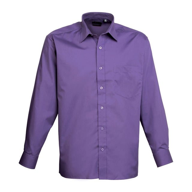 65% Polyester, 35% Cotton. Fabric: Poplin. Design: Plain. Pockets: 1 Chest Pocket. Fastening: Button-Down. Cuff: Buttoned, Cufflink Cuff. Sleeve-Type: Long-Sleeved. Neckline: Stiffened Collar. Hem: Straight. Back Yoke, Easy-Care, Self-Coloured Buttons. 105gsm. Sustainability: Amfori, BSCI, Oeko-Tex Standard 100 Certified, REACH, Sedex, WRAP Certified. Suitable for: Embroidery, Screen-Printing, Transfer Printing.