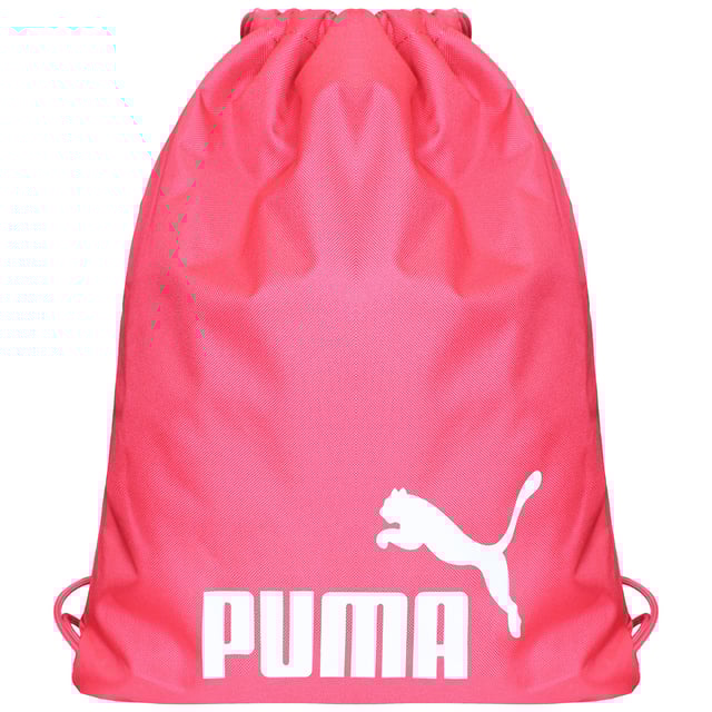 The Puma Phase Women's Pink Gym Sack is the perfect blend of convenience and style, ideal for women on the move. With its lightweight design and iconic Puma branding, this gym sack is perfect for carrying workout gear, daily essentials, or for casual outings.
 
Key Features:
Vibrant Pink Design: 

The bright pink color adds a fun and stylish touch to your everyday look, perfect for adding a pop of color to your gym or casual outfits.

Spacious Main Compartment: 

Features a roomy main compartment with a drawstring closure, providing ample space for gym clothes, shoes, or personal items, while offering quick and easy access.

Drawstring Closure &amp; Straps: 

The drawstring doubles as shoulder straps, allowing for easy wear and ensuring your belongings stay secure while you're on the move.

Durable Material: 

Made from lightweight, durable polyester, the bag is designed to withstand daily use, making it ideal for gym sessions, casual outings, or quick errands.

Puma Branding: 

Showcases the classic Puma logo and branding across the front, adding a sporty and stylish edge to the bag’s simple yet chic design.

Compact and Lightweight: 

Easy to carry and foldable for storage, the gym sack’s compact design makes it perfect for travel or use as an extra bag when needed.

Versatile Use: 

Whether you're heading to the gym, running errands, or need a quick carry-all for everyday use, this bag is versatile and functional.

 
 
The Puma Phase Women's Pink Gym Sack is the perfect accessory for those who want a stylish, lightweight, and practical bag for their active lifestyle. Whether you’re hitting the gym or going about your day, this bag provides both form and function.
