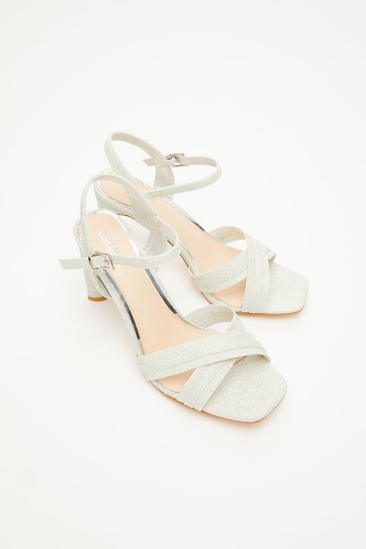 Quiz silver shimmer sandals online