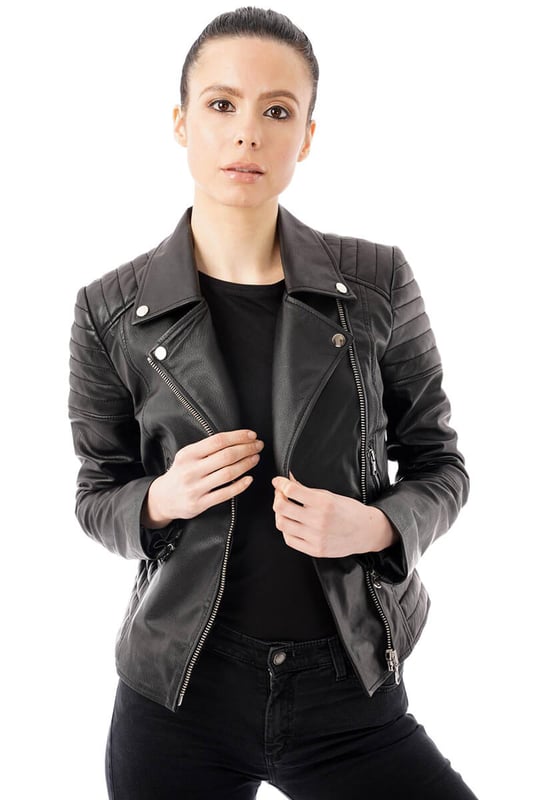 Barney's originals coloured on sale leather biker jacket