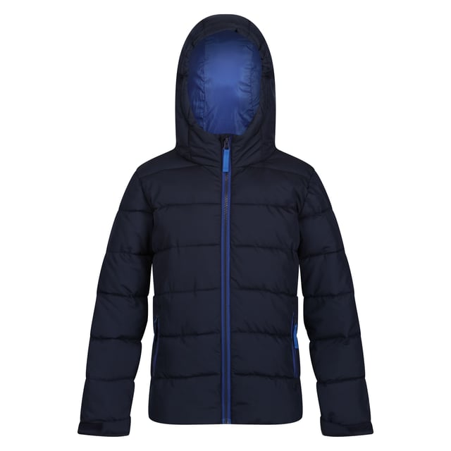 Material: 100% Polyester. Design: Reflective Detail. Fabric Technology: Thermo-Insulated, Warmloft. Contrast Zip, Fabric Zip Pull. Neckline: Hooded. Sleeve-Type: Long-Sleeved. Hood Features: Elasticated, Grown On Hood. Pockets: 2 Side Pockets, Zip. Fastening: Full Zip.