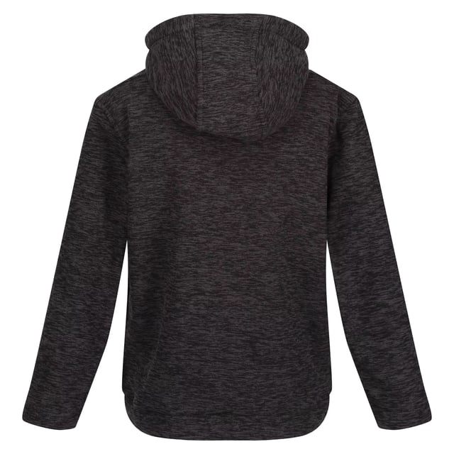 Regatta Childrens/Kids Keyon Hooded Fleece (Black Marl) Material: 100% polyester. 240gsm, broken stripe fleece. Grown on hood with wrap over construction. Fixed drawcord detail. 2 lower pockets. Size (height/chest): (2 Years) 92cm/53-55cm, (3-4 Years) 98-104cm/55-57cm, (5-6 Years) 110-116cm/59-61cm, (7-8 Years) 122-128cm/63-67cm, (9-10 Years) 135-140cm/69-73cm, (11-12 Years) 146-152cm/75-79cm, (13 Years) 153-158cm/82cm, (14 Years) 164-170cm/86cm, (15-16 Years) 170-176cm/89-92cm.