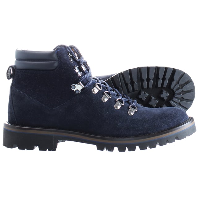 Hackett Hi Boots Marina para hombres Hackett Hi Hi Lace-Up Boots de cuero de ante azules HMS20746_595
