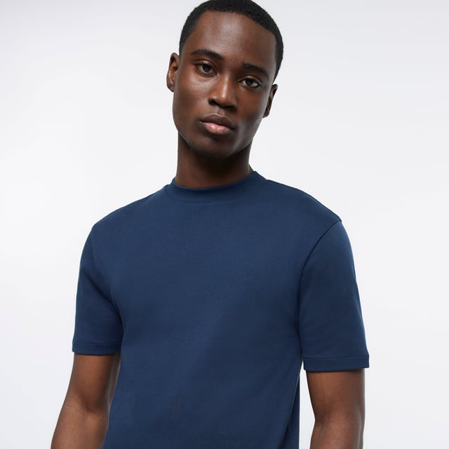RI Studio, Short sleeve, Crew neck, Slim fit, Our model wears a UK M and is 185.5cm/6'1'' tall, Cotton for this product has been responsibly sourced, Do Not Bleach, Do Not Dry Clean, Do Not Tumble Dry, Iron on Reverse, Machine Wash 40oC