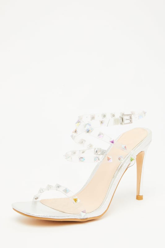 Studded clear best sale heels