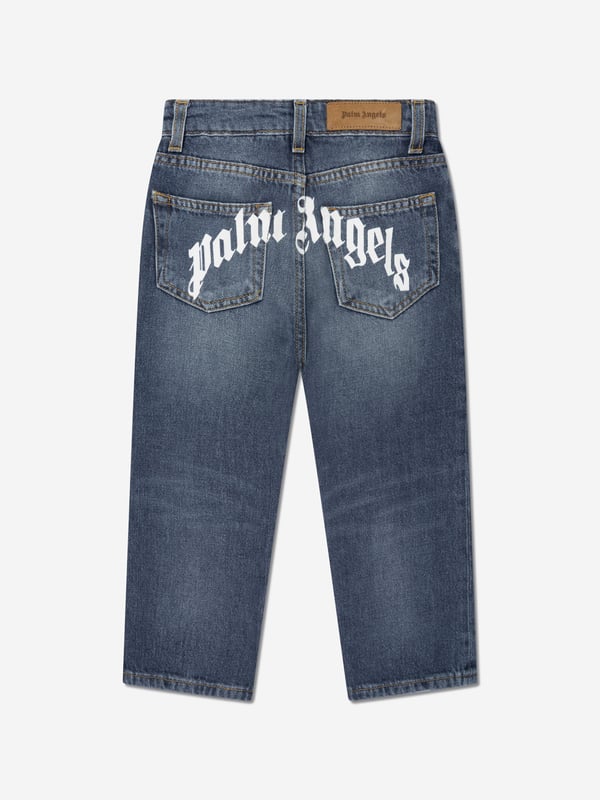 Palm Angels combine Italian craftsmanship with enigmatic Californian imagery. These unisex blue jeans are reflective of the label's passion for daring fits with an innovative twist. Depicted in a five-pocket denim design with a curved Palm Angels logo printed in white on the back. They will look and feel divine. ‚ Regular Fit‚ Fabric: 100% Cotton‚ Lining: 65% Cotton, 35% Polyester