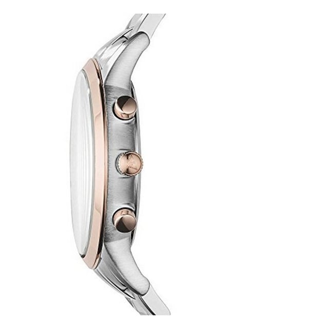 Emporio Armani AR11077 EAN 4053858895331 - Renato zweifarbige Herrenuhr mit Chronograph in Roségold. Batteriebetriebenes Quarzwerk mit drei Hilfszifferblättern und einer Chronographenanzeige.