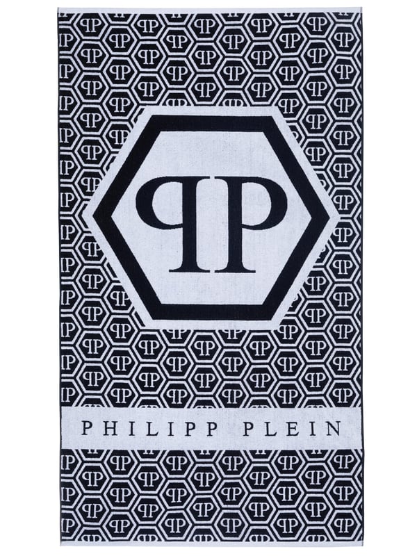 100% katoen; Philipp Plein handdoek; Model: TMPP0399; Hoogwaardige afwerking; 100% zacht katoen; Afmetingen (cm): 180 x 100; Philipp Plein-logodetails