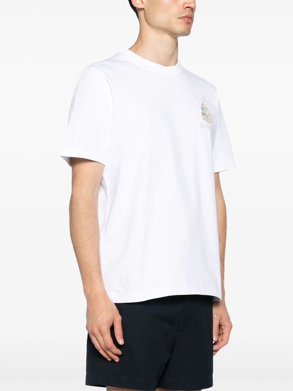 The Objets En Vrac T-Shirt is a screen-printed organic cotton tee, completed with a classic crewneck, short sleeves and Casablanca Paris branded label, designed for a relaxed fit.