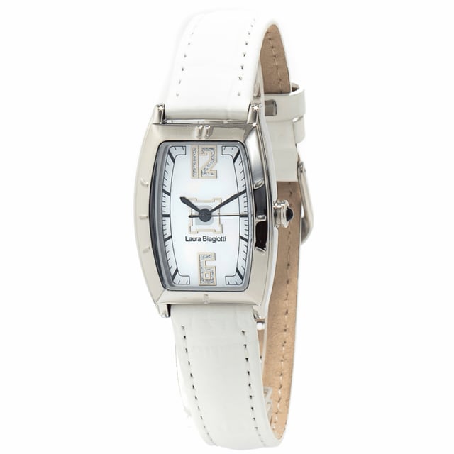 Laura Biagiotti Dameshorloge Kwarts Zilver• Materiaal kastdeksel: Staal• Soort glas: Mineraal• Materiaal Band: Leer• Kleur kast: Zilver• Waterdichtheid: 0 m (0 ATM)• Diameter: 23 mm