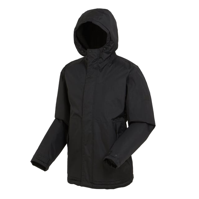 Material: 100% Polyester. Fabric: Hydrafort. Lining: Sherpa Fleece, Taffeta. Design: Logo, Sleeve Patches. Fabric Technology: DWR Finish, Insulating, Quick Dry, Thermo-Guard, Weather Resistant, Windproof. Neckline: Hooded. Sleeve-Type: Long-Sleeved. Cuff: Stud. Taped Seams. Hood Features: Grown On Hood, Toggle Adjuster. Pockets: 2 Lower Pockets, Handwarmer, Inner, Zip, Flap Closure. Fastening: Full Zip, Stud. Hem: Adjustable. Sustainability: Made from Recycled Materials.