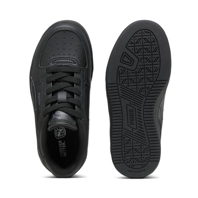 PRODUCT STORY: Taking cues from 90s American college campuses, the Puma Caven 2.0 is a throwback design with a constructed upper that stays true to PUMA DNA. With Caven 2.0 you can be the cool, street sporty kid or the sports hero that everyone admires. The choice is yours  FEATURES & BENEFITS: SOFTFOAM+: Step-in comfort sockliner designed to provide soft cushioning thanks to its extra thick heel, The upper of the shoes is made with at least 20% recycled materials and the bottom is made with at least 10% recycled materials.. DETAILS: Synthetic upper, SoftFoam+ sockliner, Rubber midsole, Rubber outsole, PUMA Kids: Recommended for young kids between 4 and 8 years,