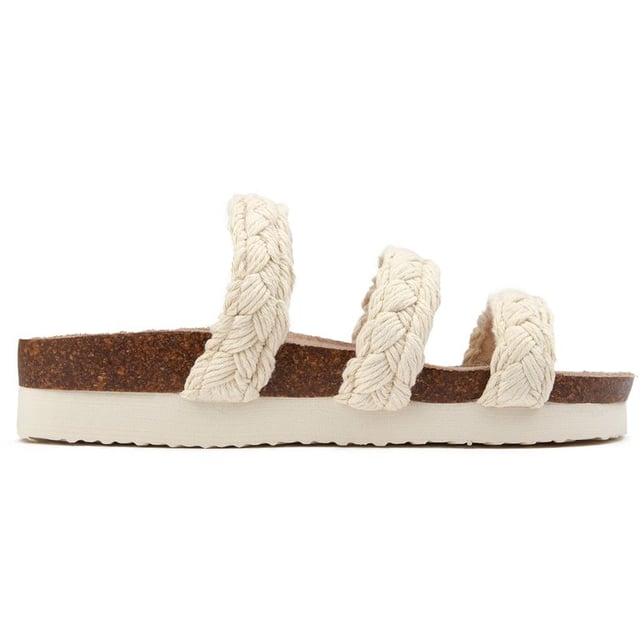 Sandalias ashley Rocket Dog en color natural para mujer, confeccionadas en textil y suela de goma. Incluye: correa triple, plantilla acolchada, entresuela de corcho y marca Rocket Dog.