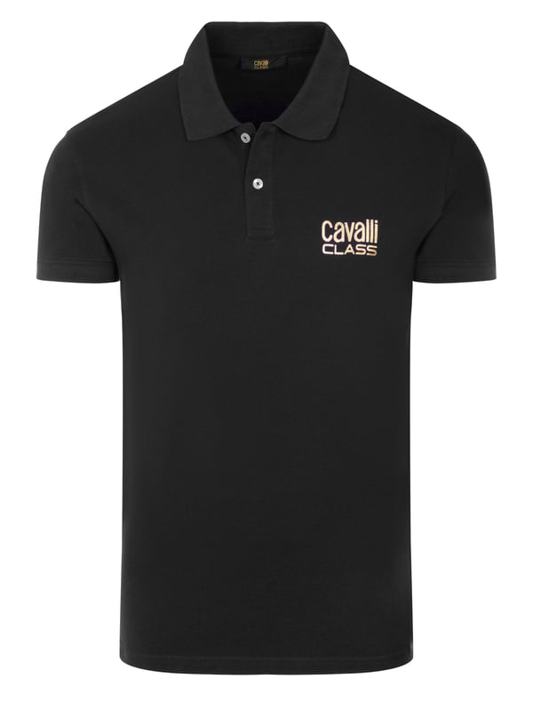 100% Bomull; Cavalli Class polotröja; Modell: CCLMPL01 QXH01F KB002 05051; Högkvalitativ bearbetning; Mjuk bomull; Kortärmad; Klassisk polokrage med två knappar; Cavalli Class logotypdetaljer