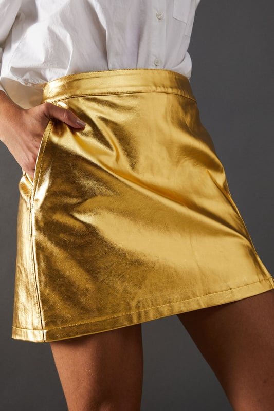Metallic Mini Skirt