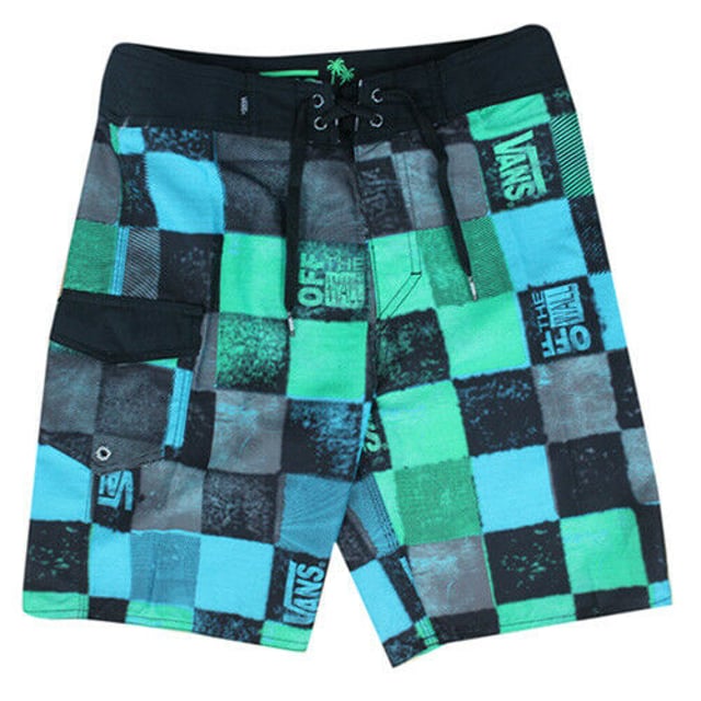 Vans Off The Wall OTW Black Patterned Polyester Mens Board Shorts