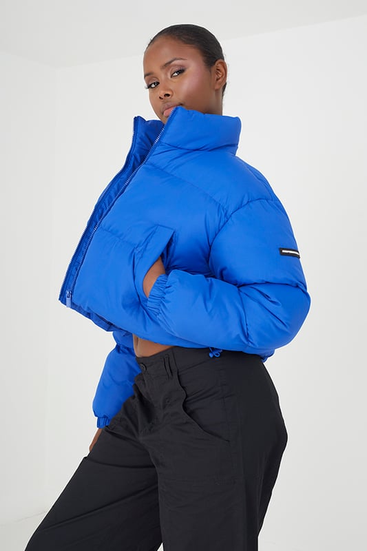 Cobalt blue cropped jacket sale