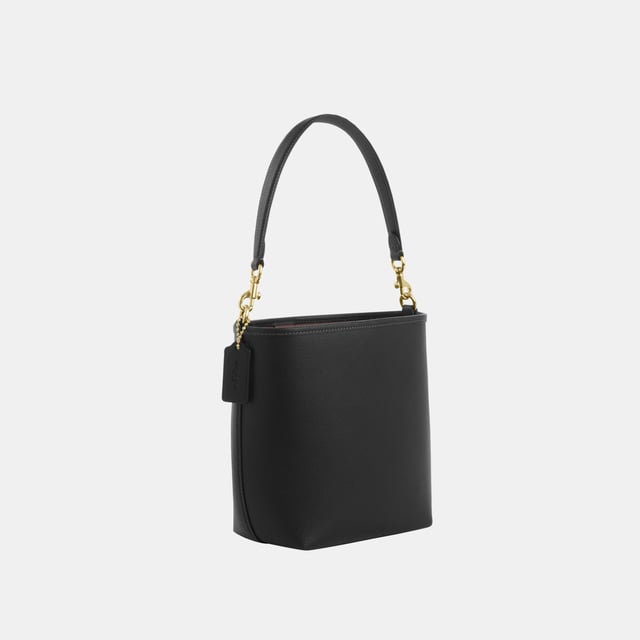 City Bucket Bag in Double Face Leather,  Length: 16.50 cm,  Width: 11.50 cm,  Height: 21.00 cm
