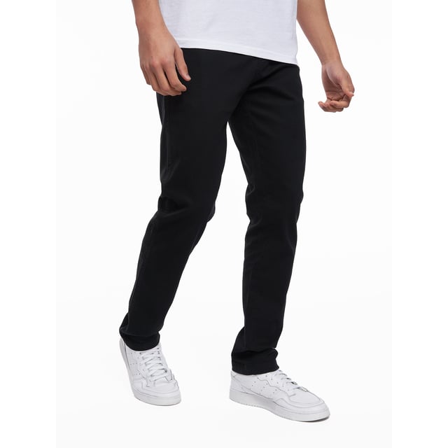 98% Polyester, 2% Elastane. Fabric: Stretch. Design: Plain. Fastening: Button, Zip Fly. Back Yoke, Belt Loops, Mock Horn Buttons, Twin Needle Stitching. Pockets: 2 Side Pockets, 2 Back Pockets, Buttoned. Fit: Slim.