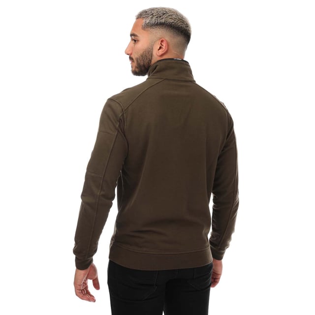 Men's C.P. Company Light Fleece Zipped Sweatshirt in Khaki
