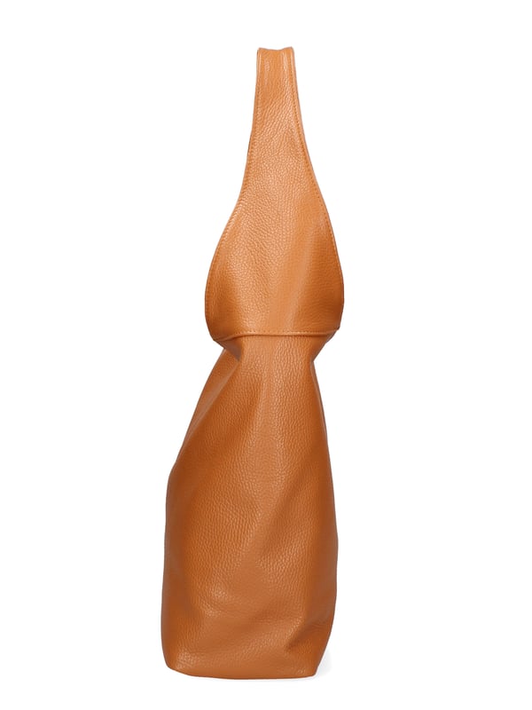 Bolso bandolera de mujer con doble compartimento en auténtica piel dólar. Equipado con bolso de mano no extraíble. Producto artesanal italiano. Hecho en Italia