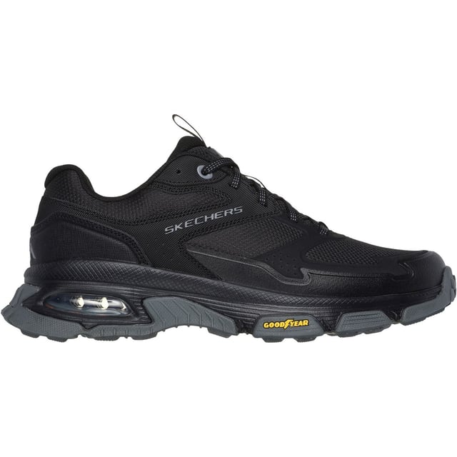 Skechers Skech-Air Sleek Envoy Leder Herren schwarze Wanderschuhe Spazieren und wandern in sicheren und bequemen Schuhen mit sportlichem Stil mit den Skechers Skech-Air Envoy - Sleek Envoy. Dieser Schnür-Trail-Hiking-Sneaker verfügt über eine luftgekühlte Memory Foam Innensohle und eine Goodyear Gummi-Außensohle.