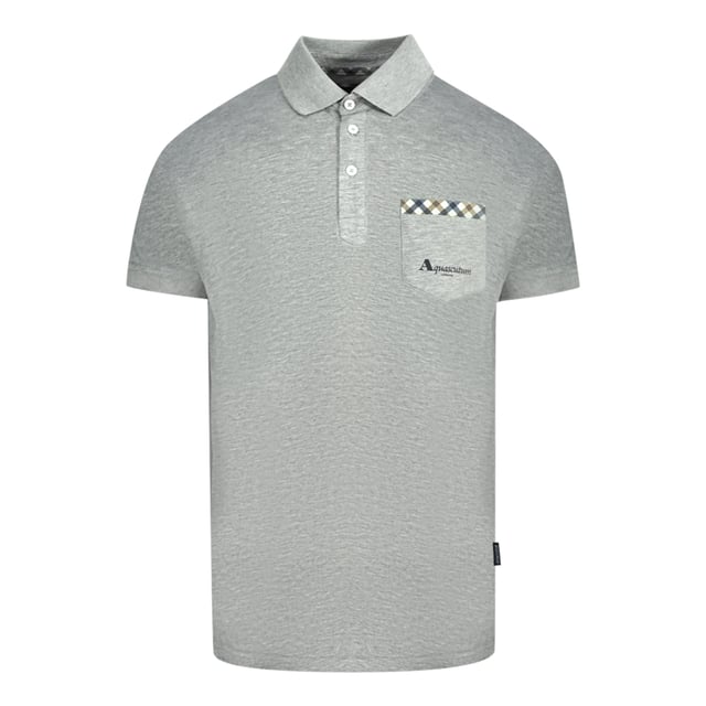 Aquascutum check short sleeve polo outlet shirt