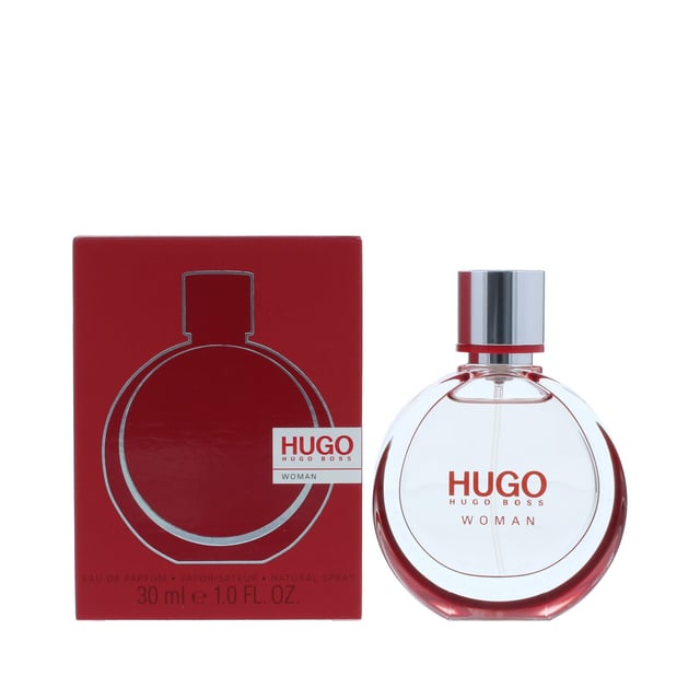 Hugo Woman is a fruity floral fragrance by Hugo Boss. It was created in 1997. Top notes oak moss peach cyclamen melon cassis Granny Smith apple papaya. Middle notes jasmine orris root lily water hyacinth. Base notes sandalwood Virginia cedar amber vanilla orchid resin.