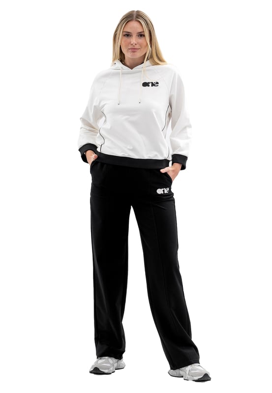 Tom Barron Damen-Hoodie mit Stickerei und geripptem Trainingsanzug-Set mit Seitenbesatz