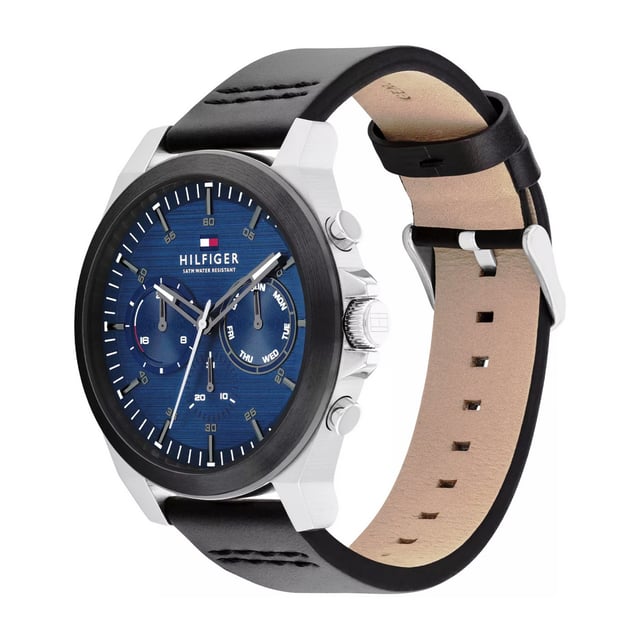 Tommy Hilfiger 1710523 - Damenuhr Quarz aus Edelstahl• Material: Edelstahl• Glas: Mineral• Armband: Leder• Farbe: Grau• Wasserbeständigkeit: 50 m (5 ATM)• Gehäusegröße: 44 mm
