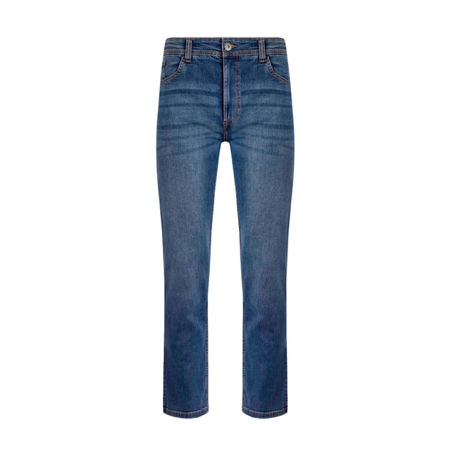 98% Cotton, 2% Elastane. Fabric: Denim, Stretch, Vintage Wash. Design: Logo. Pockets: 2 Side Pockets, 2 Back Pockets, 1 Coin Pocket. Fastening: Button, Zip Fly. Belt Loops. Fit: Straight.