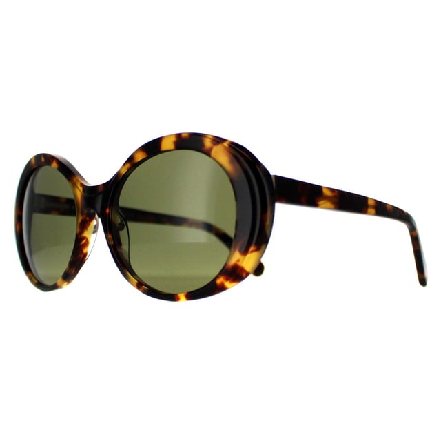 Serengeti Round Womens Shiny Tortoise Havana Mineral Polarized 555nm Green Bacall  Sunglasses are a fashionable round style crafted from lightweight acetate. The spectral control and photochromic technology adapts and filters light to perfection while Serengeti's logo features on the right lens for brand authenticity.