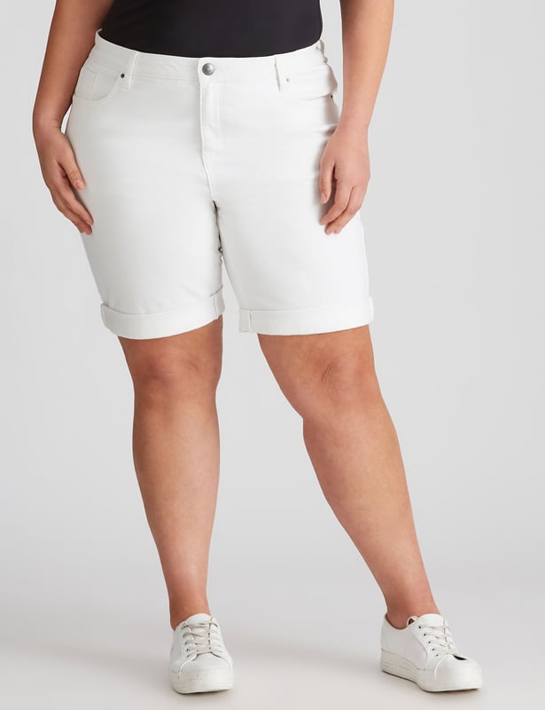 Fitted store denim shorts