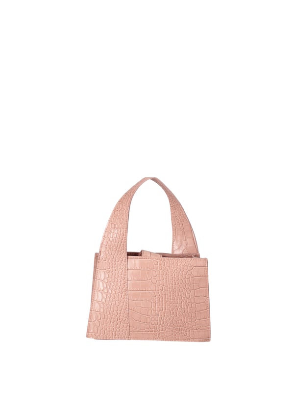 Bolso de mujer. El cierre es con botón magnético. Los bolsillos internos son uno abierto. Los bolsillos externos están ausentes. La bandolera es ajustable y extraíble en piel. El mango es de cuero. Hay un compartimento interno. El material exterior es piel auténtica estampada con efecto de cocodrilo. Internamente no está forrado. Medidas: 21x14x8 cm. Hecho en Italia