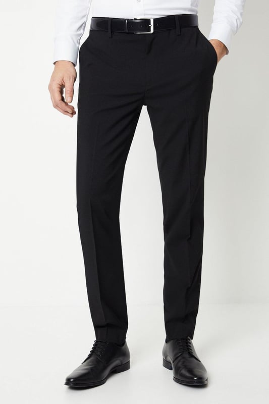 Skinny Fit Black Essential Suit Trousers - Main Image
