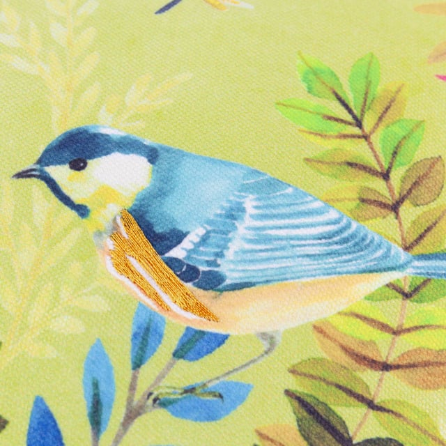Add a touch of countryside charm to your home with the Daisy Hill Meadow Tales Piped Cushion. This luxurious cushion showcases a whimsical, hand-painted scene of hedgerows teeming with dainty birds nestled amongst lush foliage. Vibrant tones bring this playful natural vista to life, offering a statement piece that transforms any space into a serene retreat. The premium woven fabric feels delightfully soft to the touch, while the piped trim and velvet reverse exude sophistication, blending relaxed comfort with timeless elegance. Perfect for those who cherish nature-inspired accents and classic styling, this cushion captures the essence of refined countryside living.