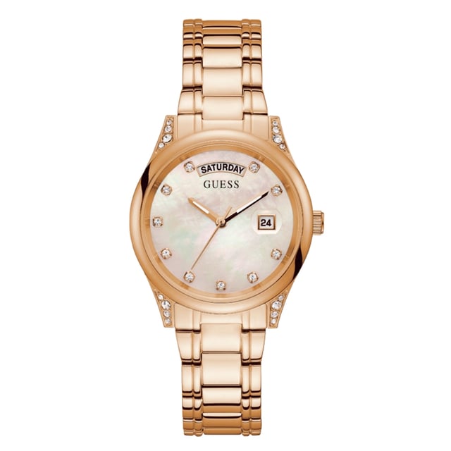 Guess GW0047L2 - Herrenuhr Quarz aus Edelstahl• Material: Edelstahl• Glas: Mineral• Armband: Edelstahl• Farbe: Rosegold• Wasserbeständigkeit: 30 m (3 ATM)• Gehäusegröße: 36 mm