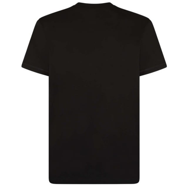Camiseta negra de manga corta D2, logotipo de Canadian Village, 100% algodón, hecha en Rumania, cuello redondo, corte holgado, camiseta negra D2, camiseta skater fit