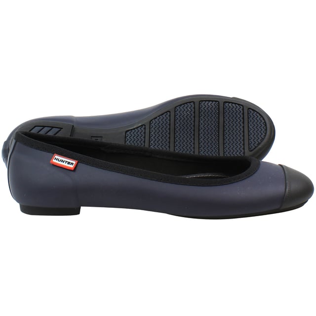 Hunter Original Ballet Pumps Flat Slip On Womens Shoes Midnight Navy YFF1000RMF