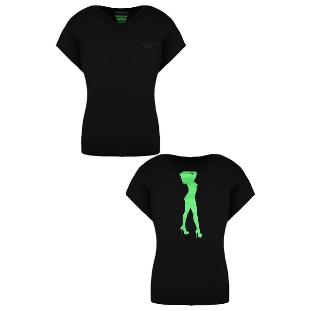 Supra x Heidi Klum Cochs Camiseta de mujer en V de manga corta para mujer 191902 008