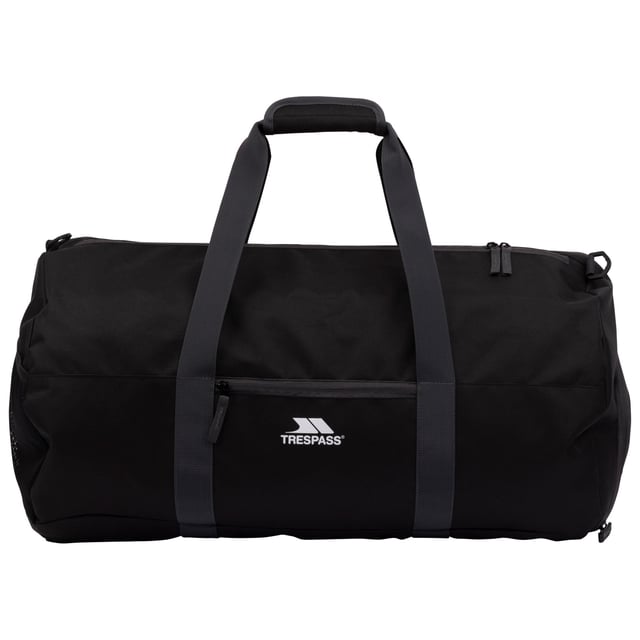 100% Polyester. Gewebe: PVC-beschichtet. Marke: Trespass. Reißverschluss. Design: Logo, Unifarben. Taschenmerkmale: verstellbarer Schulterriemen, Trageschlaufen, Schuhabteil. Fächer: 1 Hauptfach. Kapazität: 70 L. Taschenart: Zwei Taschen, Reißverschluss, Netztasche, 1 Innentasche.
