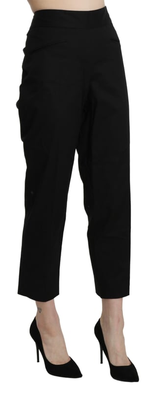 Brand: BENCIVENGA
  Condition: Brand new with tags
  Authenticity: 100% Authentic
  Model: High Waist Straight Cropped
  Color: Black
  Material: Cotton
  Closure: Zipper
  Details: Logo
  Origin: Made in Italy
Material: Cotton