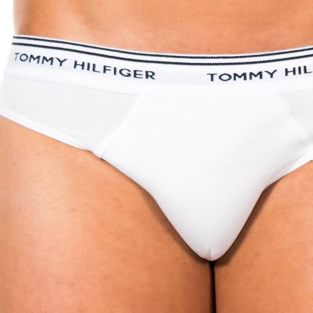 Pack-3 Slips breathable fabric and anatomical front 1U87902156 man Tommy Hilfiger 3-pack briefs.
Made of elastic cotton.
Black elastic rubber waistband, with the brand name embroidered.
Comfortable and breathable fabric.
Anatomical front, with the ability to hold without squeezing.
Seams seen in tone.
Composition: 93% Cotton, 7% Elastane
Care:
-Wash at max temperature. 40ºC.
-Do not use bleach.
-Supports dry cleaning.
-Allows you to use a dryer.
-Iron at max temperature. 130ºC.