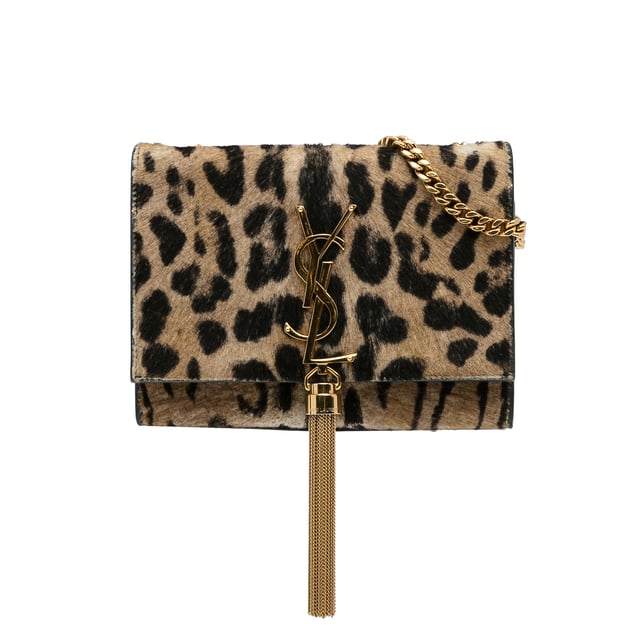 Vintage Saint Laurent Small Pony Hair Monogram Kate Tassel